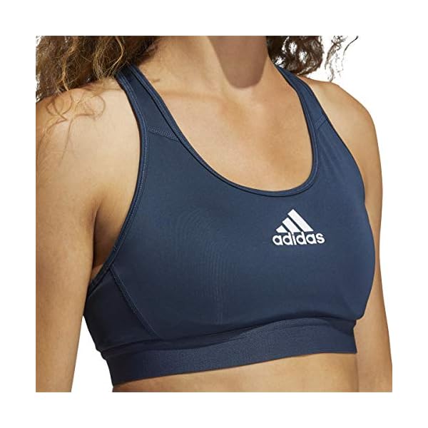adidas-Womens-Dont-Rest-Alphaskin-Padded-Bra adidas Womens Don't Rest Alphaskin Padded Bra Crew Navy/White X-Large