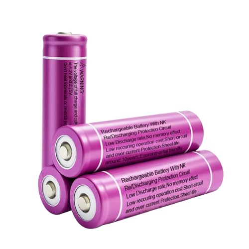 HUYEZybflt 18650 Rechargeable Battery 3.7Volt 18650 Button Top Battery 4 Pack 18650 Batteries 5000mAh for Headlamp LED Flashlight