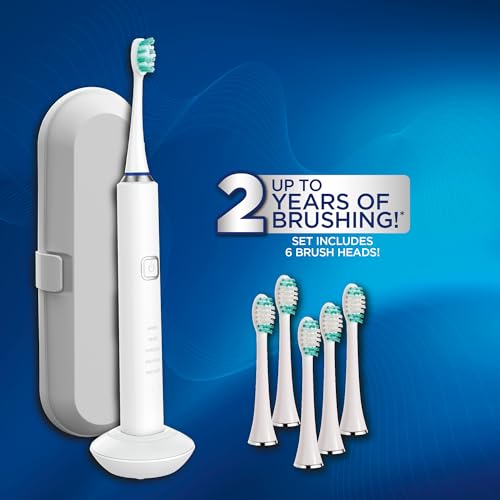 Miracle Smile Sonic Toothbrush, 40,000 VPM Electric Toothbrush with 5 Cleaning Modes, Includes 6 Brush Heads, USB Dock & Travel Case, Cordless, Water Resistant Rechargeable Toothbrush - Image 4