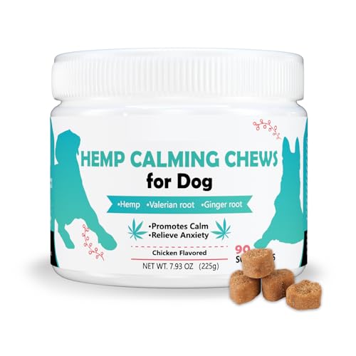 Hemp Calming Chews for Dogs Anxiety Relief Dog Calming Chews Natu...