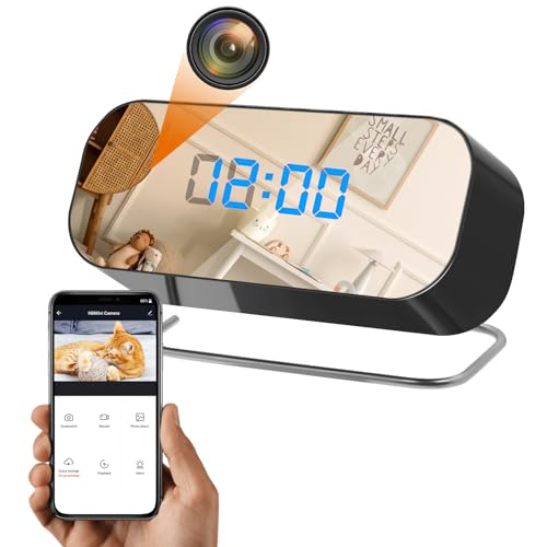 heygocam Hidden Camera Clock, WiFi Spy Camera, 1080P Nanny Cam with Night Vision, Remote Viewing, Motion Detection for Indoor Surveillance