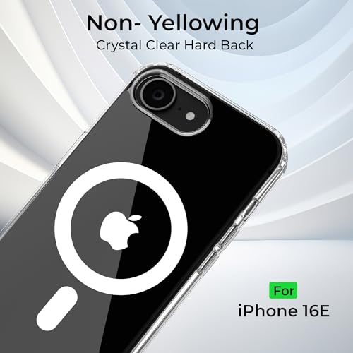 Image of A rtistque Clear Back Cover Case for iPhone 16e Compatible with Mag-Safe| Acrylic | Case | Shockproof TPU Protective Design | iPhone 16e Cover Transparent