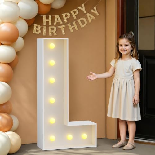 imprsv Large Marquee Letters, 3FT Light Up Letters L Sign for Party Decor