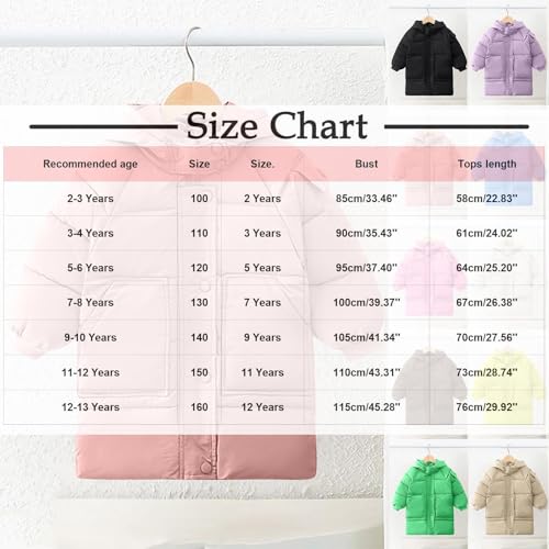 Winter Coats for Girls Oversized Heavyweight Zipper Quilted Down Jackets Youth Fall Fashion Warm Puffer Jackets3