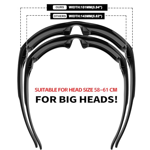 MAXJULI Polarized Wrap Around Sports Sunglasses for Big Heads Men Women UV400 Protection Sun Glasses 82322