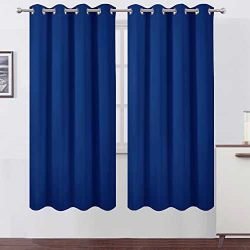 Image of LEMOMO Blackout Curtains 52 x 72 inch /Royal Blue Curtains Set of 2 Panels /Thermal Insulated Room Darkening Bedroom Curtains