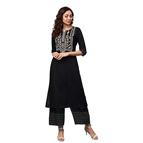 Image of idaLia Embroidered Black Kurta
