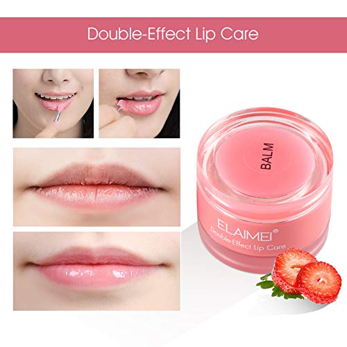 Lip Sleeping Mask, With Lip Scrubs Exfoliator & Moisturizer , Double Effect Lip Mask Overnight For Dry, Lip Masks Treatment, Cracked Lips, Peeling Lip Primer, Lip Repair Balm - Strawberry1 #TOP6