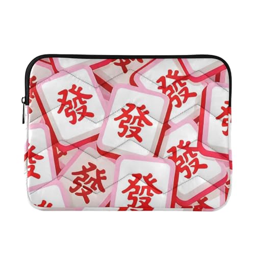 Funda para portátil 13-14 pulgadas rosa Mahjong miniatura 1