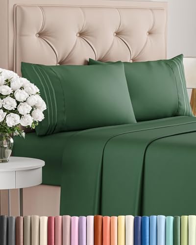 Queen Size 4 Piece Sheet Set - Comfy Breathable & Cooling Bed She...