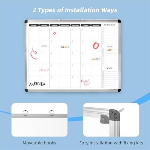 KODAPAGE Whiteboard Dry Erase Calendar for wall, Weekly & Monthly Planner Dry Erase Board 24" X 18" Double-Sided for Office, Home and School - Image 4