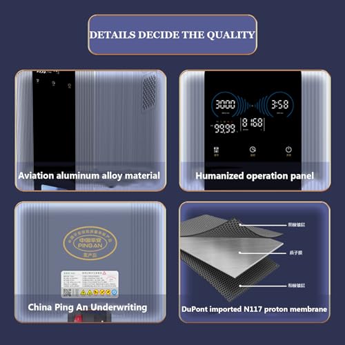 2024 Inalador H2 de grande fluxo, (2000H2 + 1000O2) Gerador de água de hidrogênio de baixo ruído, in