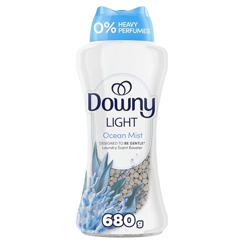 Downy Light Laundry Scent Booster Beads, Ocean Mist Scent, In-wash fabric beads designed to be gentle with a light boost of scent, No Heavy Perfumes, 680 Grams