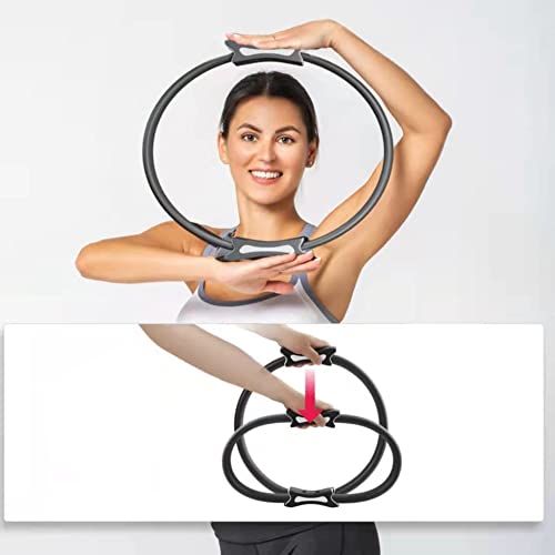 Anel circular de Pilates, círculo mágico, anel de pilates, 35,5 cm com aderência dupla, anel de ioga