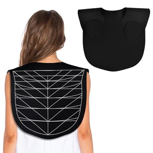 Hair Cutting Guide Collar Silicone Waterproof Hair Cutting Cape Salon Hairdressing Neck Guard Professional Stylist Hair Cutting Mat with Guidelines for Salon Hair Coloring (Black)