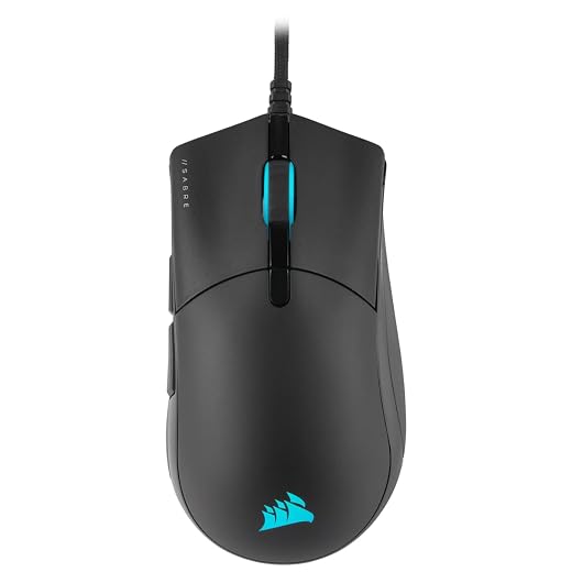 CORSAIR Sabre RGB PRO Champion Series Ultra Light FPS/MOBA Wired Gaming Mouse - 18,000 DPI - Ergonomic Design - iCUE Compatible - PC, Mac, PS5, PS4, Xbox - Black, 50 Watts
