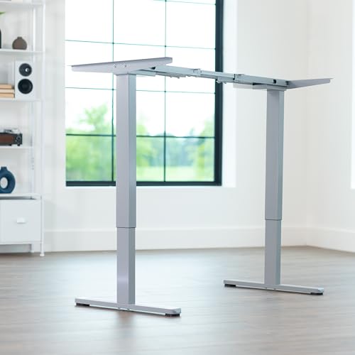Image of VIVO Heavy Duty Dual Motor Electric Sit Stand Desk Frame, 220 lbs Capacity up to 85 inch x 43 inch Tops, Memory Controller Height Adjustable Frame Only, Gray, DESK-E-200G