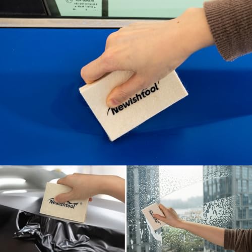 Image of NEWISHTOOL Wool Felt Squeegee for Window Tinting, 2 Sizes Shrink Wool Squeegee, Scratch-Free Soft Window Tint Applicator