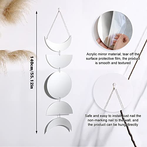 Specchio da parete con fase lunare, decorazione