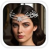 Vakkery Stern Hochzeit Tiara Krone Silber Mond Krone Stirnband Prinzessin Strass Kopfbedeckung Brautkrone Haarschmuck für Damen und Mädchen