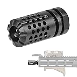 良品武品 14mm 逆ネジ 対応 SLR Mini Comp 5.56 コンペンセイター レプリカ E&C製 フラッシュハイダー アルミ合金製 BK ブラック