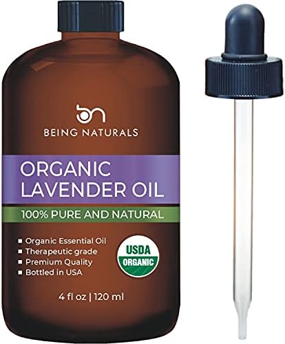 Organic Lavender Essential Oil - Huge 4 FL OZ - 100% Pure & Natural – Premium Natural Oil with Glass Dropper (Lavender Oil)