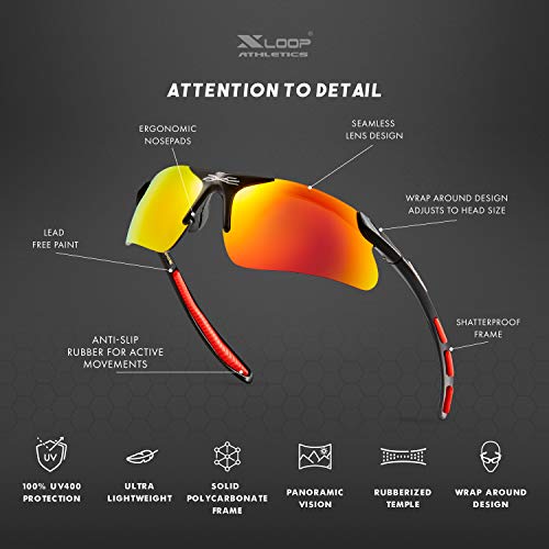 X Loop Kids Sports Sunglasses For Boys Girls Children Age 3-10 - Half Frame Uv400 Baseball Cycling Softball Glasses #TOP5