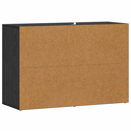 Aparador de madera de roble negro de 80x30x53 cm con almacenamiento para salon o comedor 8