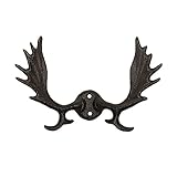 Treasure Gurus Metal Wall Mount Moose Antlers Hat Hook Western Coat Rack Key Ring Hooks Living Room Home Decor
