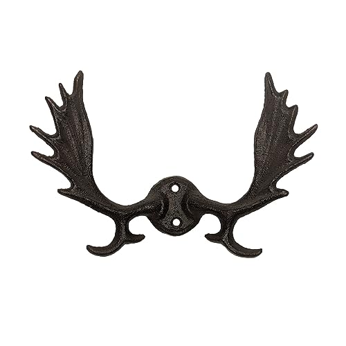 Metal Wall Mount Moose Antlers Hat Hook Western Coat Rack Key Ring Hooks Living Room Home Decor