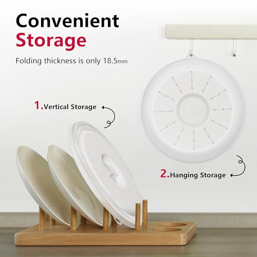 Image of WVM Microwave Splatter Cover Vented for Food with Hook Hole, Splatter Guard & Colander Kitchen Gadget for Food, Meal Prep, Clear, M(11 inchx3.26 inch)-Pack of 1