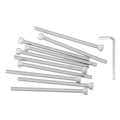 PATIKIL 10 Pcs M5 x 80mm Hex Socket Head Cap Screws Bolts, 304 Stainless Steel Socket Drive Machine Screws with Hex Wrench, Full Threads