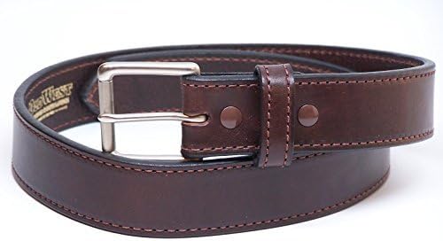 Mens Concealed Carry Leather Gun Belt Made in USA - Brown 42 inch