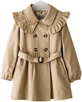 Amazon キッズ トレンチコート ガールズ アウター ジャケット 子供服 女の子 可愛い 春 秋 キッズ コート 子供服 おしゃれ カーキ コート ジャケット 通販