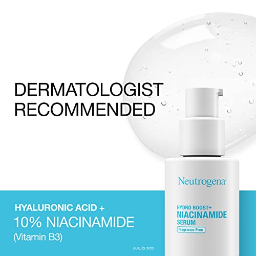 Neutrogena Hydro Boost + Niacinamide Serum For Face With Hyaluronic Acid & Vitamin B3, Multi-Action Face Serum To Hydrate & Improve Skin Complexion & Refine Look Of Pores, Fragrance Free, 1 Oz #TOP2