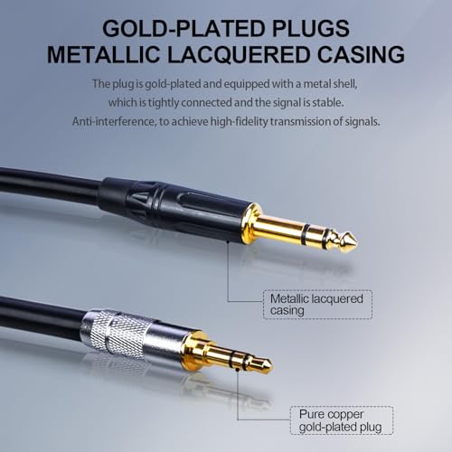 Cable audio Jack 1/4" a 3.5mm, 1 metro miniatura 2