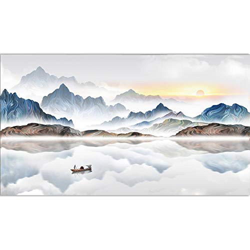 Orlco Art Peinture abstraite Grande Taille minimaliste Paysage Paysage Paysage Poster et Impressions Décoration murale Chinois Coloré, b, 32x48inch With the stretched