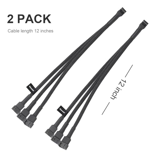 Image of 2-Way PC Fan Splitter, 12 Inch PWM Cable for 3 /4 Pin Cooling Fans