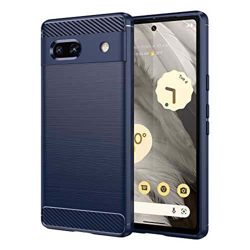 Image of Hybrid Carbon Fiber Back Case for Google Pixel 7a (Blue)