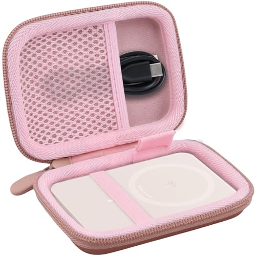 Image of khanka for Anker Nano Power Bank Ultra-Slim 5,000Mah & Maggo Power Bank 10K Case,Compatible with Anker A1665 /A1664 Slim Magnetic Charger,Protective Carrying Case Only (Pink)