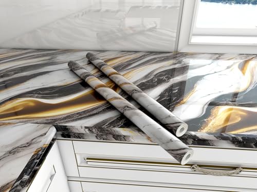 Image of Barebeauty 60 x 200 cm Kitchen Wallpaper, Self Adhesive Oil Proof Waterproof Wall Sticker for Kitchen, Anti-Mold Heat Resistant Backsplash Wall Covering (Pack of 8, 103.36 Sq. Ft. Approx)