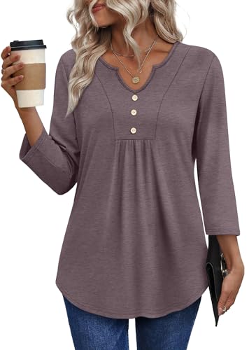 WIHOLL Plus Size Spring Clothes for Women 3/4 Length Sleeve
