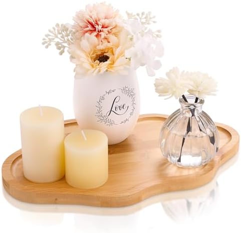 Wood Decorative Serving Tray for Candles Perfume, Cloud Jewelry T...