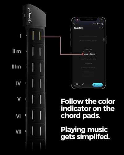 Image of Enya CYBER-G Stringless Smart Guitar, Foldable Travel Backing Guitarra, Built-in Drum Machine & Bassline, 20 instrument Sounds for One-Man Band, App Interactive Chord Sheets For Adults & Teens(White)