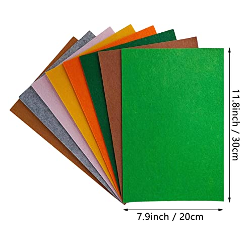 Image of Jtnohx Stiff Felt, 2mm Thick Felt Sheets for Crafts, 8 inchx12 inch Hard Felt Fabric Squares 8Pcs for DIY Projects (Yellow Brown Series)