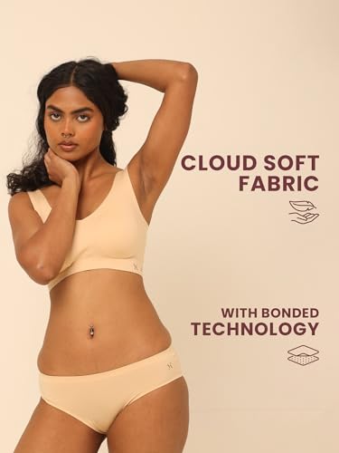 Image of Krvvy Ultrasoft Bralette | Wireless and Seamless Everyday Bra for Women | Full Coverage Slip-On Bralette with Removable Pads | Lightweight Comfort Fit