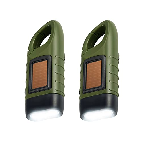 Asslye Handkurbel Taschenlampe Kurbel,2-Stück Solar LED Taschenlampe,Dynamo Taschenlampe,Notlicht im Freien, Wiederaufladbare Tragbar Camping Lampen für Outdoor/Camping/Notfall Cover