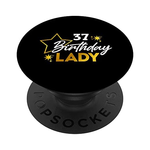 37 cumpleaños dama regalo para su trigésimo séptimo cumpleaños mujer PopSockets PopGrip Intercambiable