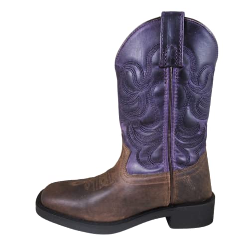 Smoky Mountain Boots | Tucson Series | Youth Western Boot | Square Toe | Genuine Leather Material | TPR Sole & Block Heel | Tricot Lining & Leather Upper