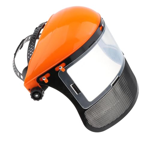 Milageto Trimmer Face Shield Work Equipment Protection Face Guard Lawn Mower Mask for Forestry Farming Mining Chainsaws Tasks, Orange
